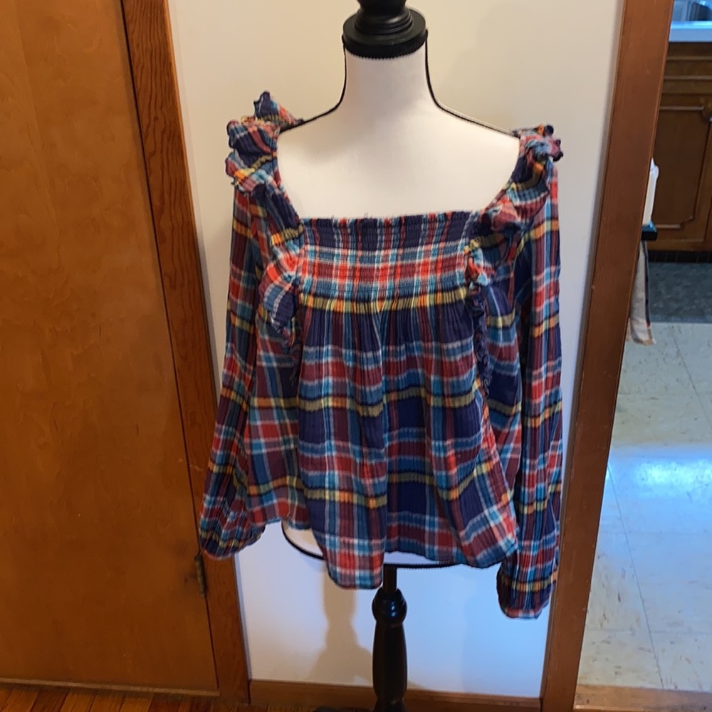 Free people Siena plaid top